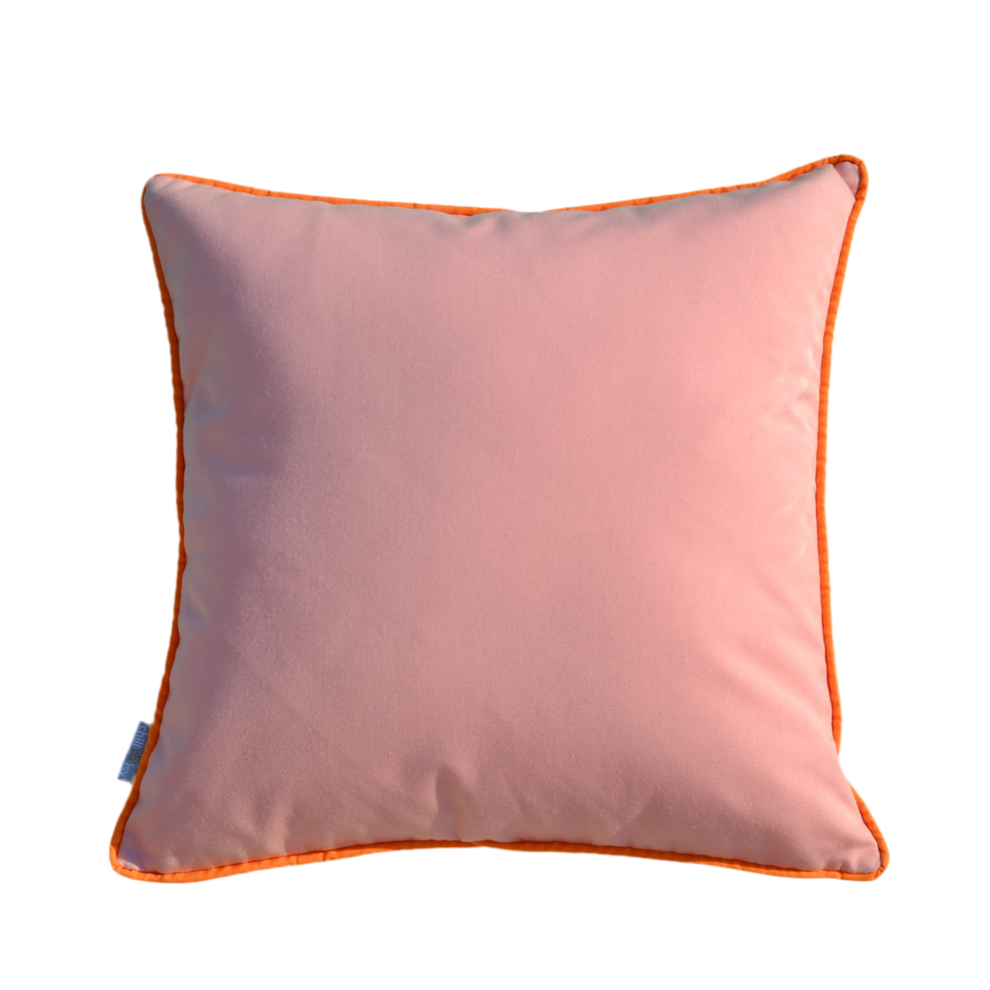Happy Cushions Kissen in der Farbkombination Zitronen Gelb, Mandarinen Orange und Rosa. Gartenkissen hergestellt in Deutschland von chillisy.