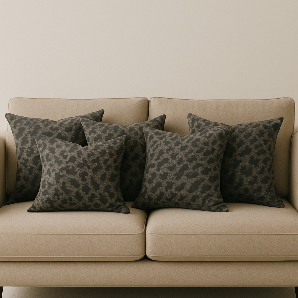 Kissen Leo Schwarz/Taupe - Indoor