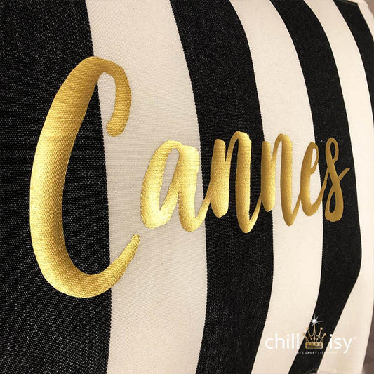 Kissen Cannes Schwarz/Weiß 50x30