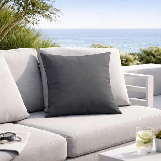 Outdoor Kissen Anthrazit – wasserabweisend, wetterfest & UV-beständig, Made in Germany | chillisy®