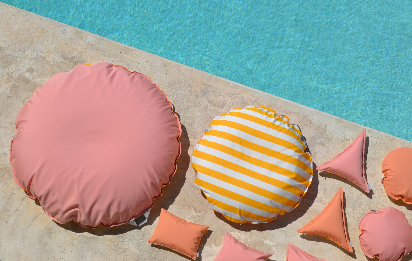 Badeinsel Capri Gelb-Weiß Aprikot / Rosa