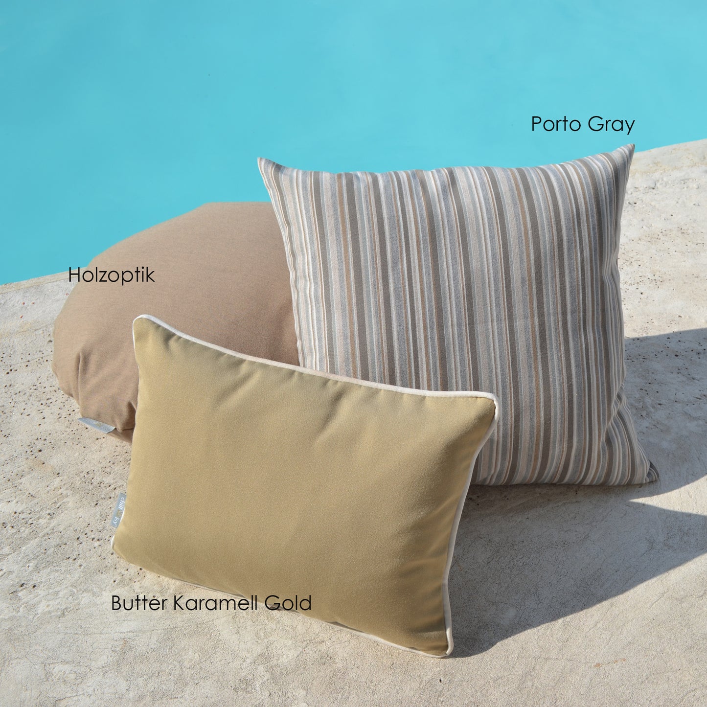 Kissen Summertime Holzoptik Beige rund