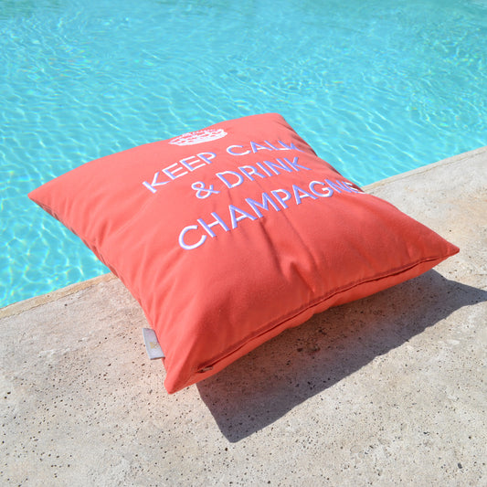 Kissen KEEP CALM & DRINK CHAMPAGNE Pink Grapefruit
