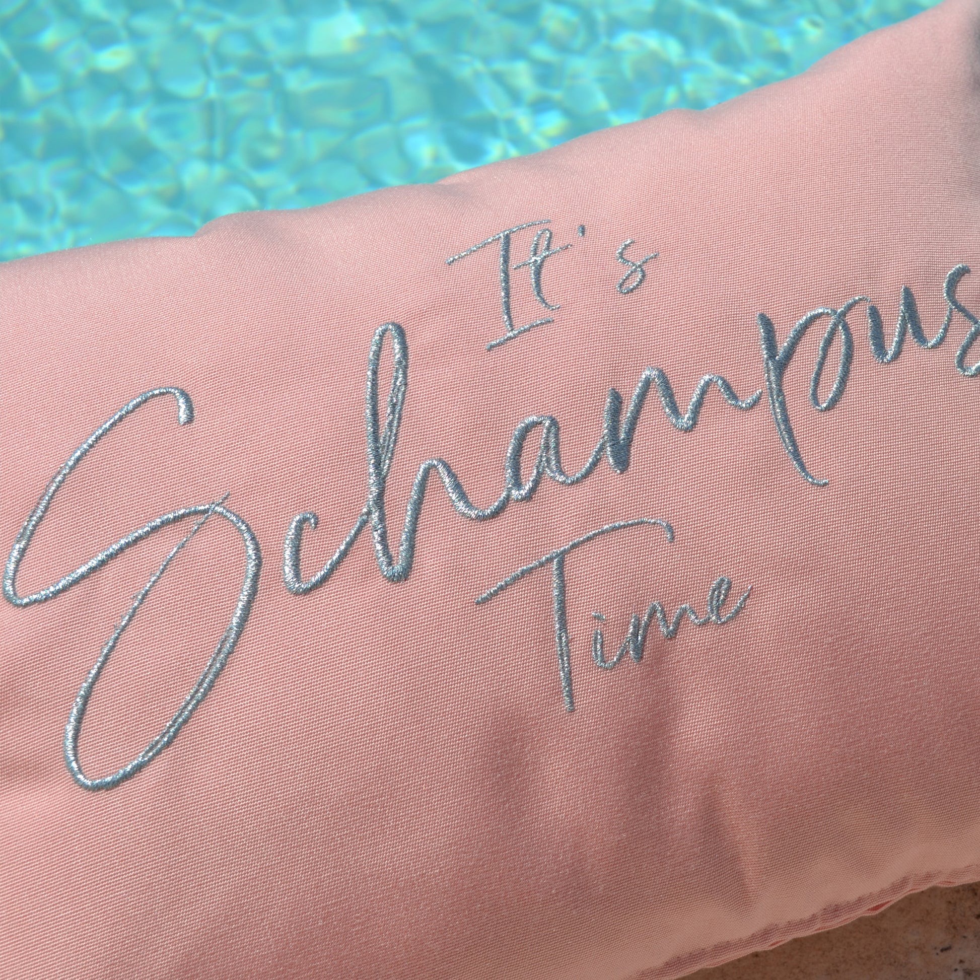 Kissen Champagner Schampus Time, Farbe: rosa, silber. Marke: chillisy. Online kaufen.