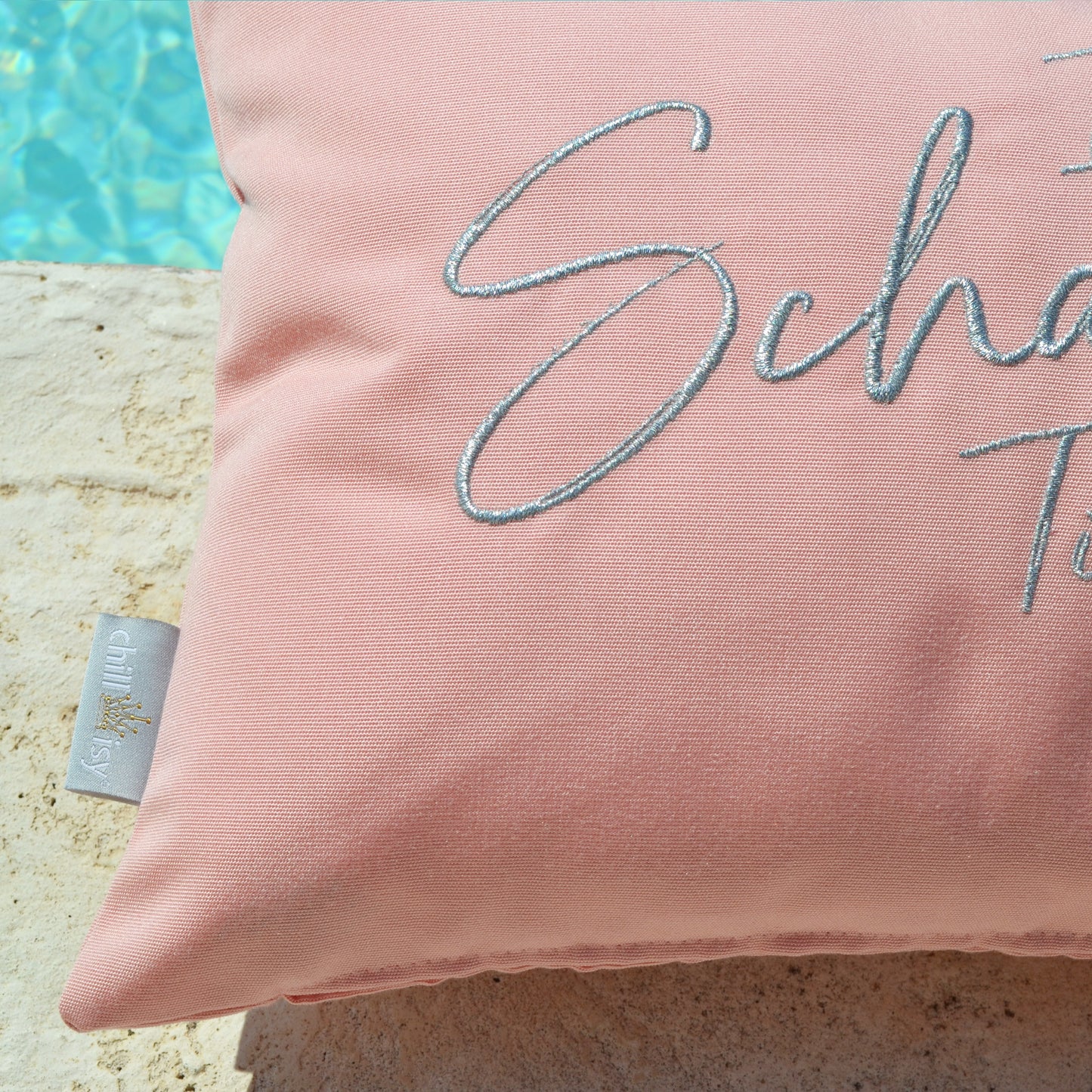 Kissen Champagner Schampus Time, Farbe: rosa, silber. Marke: chillisy. Online kaufen.