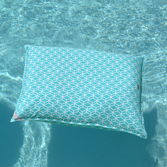 Pool Sitzsack in der Farbe Türkis Weiß von chillisy hergestellt in Deutschland kaufen.