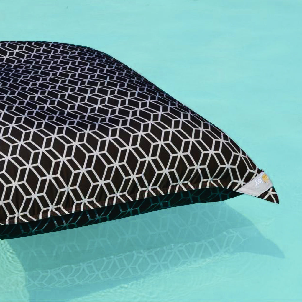 Pool Sitzsack Crystal, Farbe: Schwarz / Weiß, schwimmt auf dem Wasser, und an Land als Sitzsack verwenden.