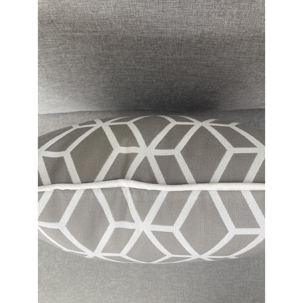 Yachtkissen, chillisy, grau, weiss, 45x45 cm, Geo Muster, hergestellt in Deutschland.