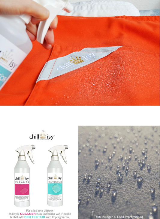 CLEANER und PROTECTOR von chillisy - Luxus-Reiniger und Imprägnierspray für Outdoor-Stoffe