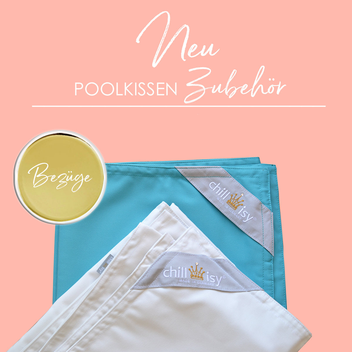 Bezüge zum Wechseln für Ihre Poolkissen, Pool Sitzsäcke und Badeinseln von chillisy