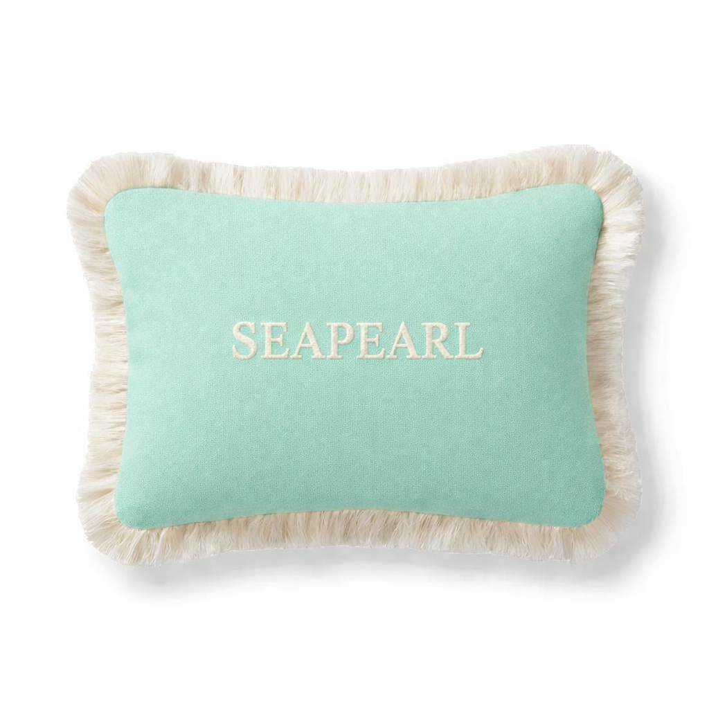 Personalisiertes Yachtkissen mit Bootsnamen – wetterfestes Bootskissen mit Fransen | Made in Germany