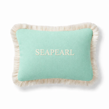 Personalisiertes Yachtkissen mit Bootsnamen – wetterfestes Bootskissen mit Fransen | Made in Germany