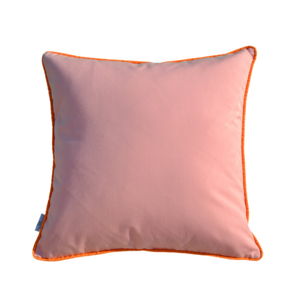 Happy Cushions Kissen in der Farbkombination Zitronen Gelb, Mandarinen Orange und Rosa. Gartenkissen hergestellt in Deutschland von chillisy.