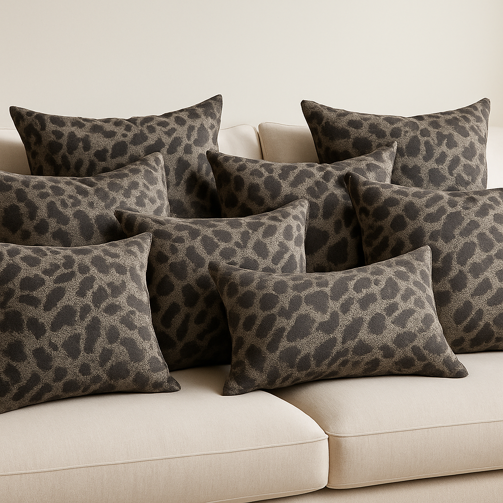 Kissen Leo Schwarz/Taupe - Indoor