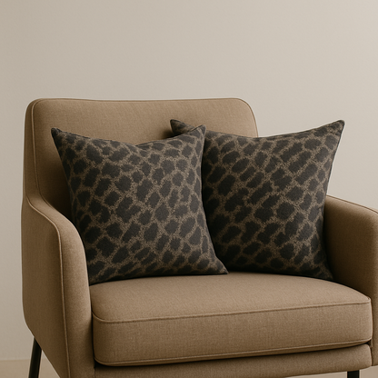 Kissen Leo Schwarz/Taupe - Indoor