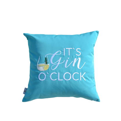 Kissen IT'S GIN O'CLOCK 45x45 Türkis