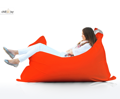 Sitzsack für Outdoor und Indoor, Farbe:  Hummer Orange. In Perfektion hergestellt in Deutschland von chillisy.