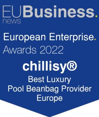 Pool Sitzsack, Luxus Luftmatratze, Wasserliege, Schwimmsack. Marke: chillisy. Hergstellt in Deutschland. 