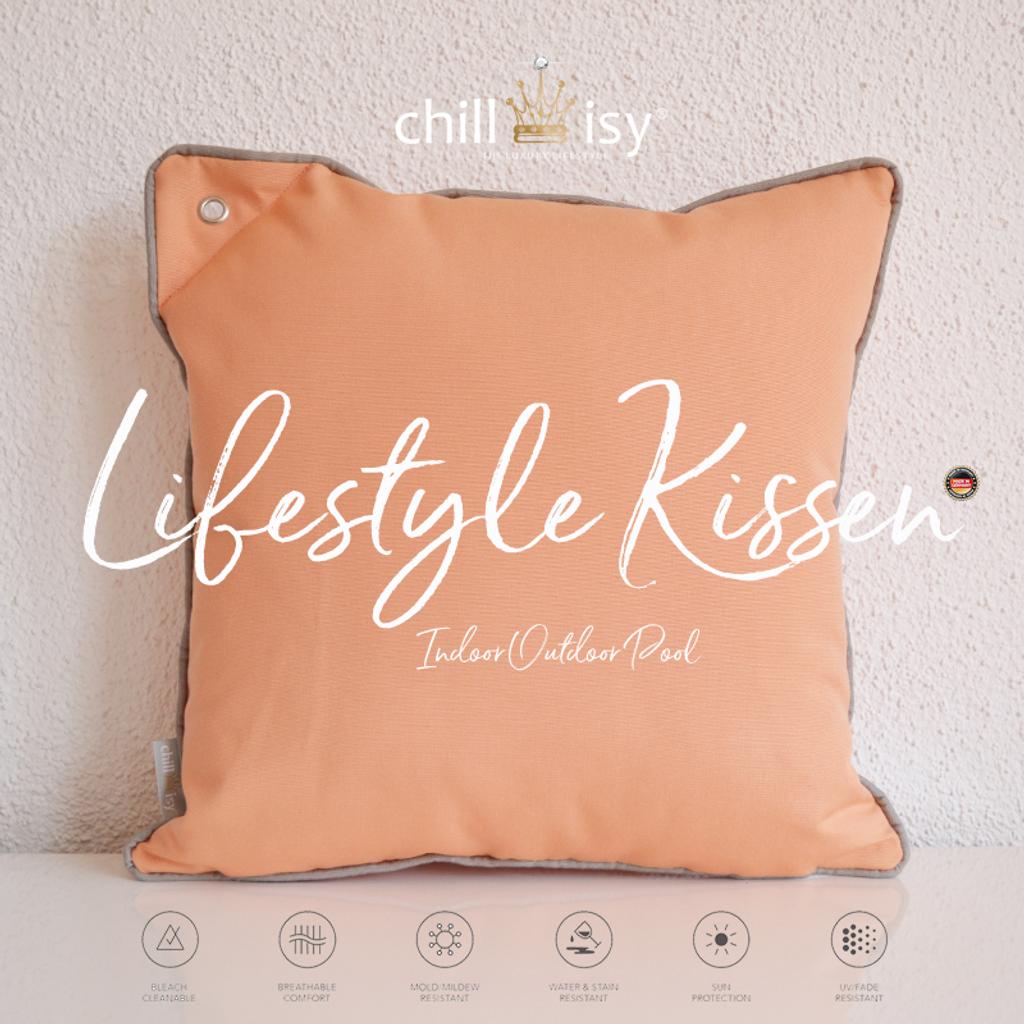 Yachtkissen Bootskissen, Farbe: Aprikot, Verwendung: Indoor, Outdoor, Yacht; Marke: chillisy; Hergestellt in Deutschland. Yacht cushion boat cushion, color: apricot, use: indoor, outdoor, yacht; Brand: chillisy; Made in Germany. Worldwide shipping.