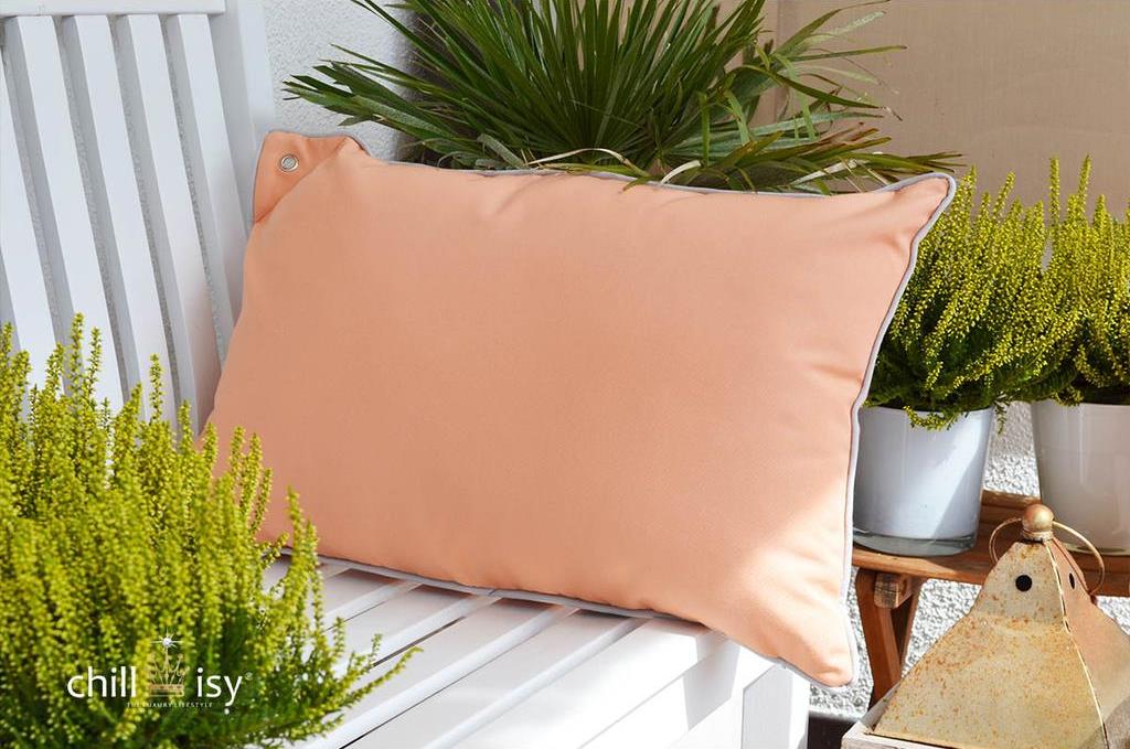 Yachtkissen Bootskissen, Farbe: Aprikot, Verwendung: Indoor, Outdoor, Yacht; Marke: chillisy; Hergestellt in Deutschland. Yacht cushion boat cushion, color: apricot, use: indoor, outdoor, yacht; Brand: chillisy; Made in Germany. Worldwide shipping.