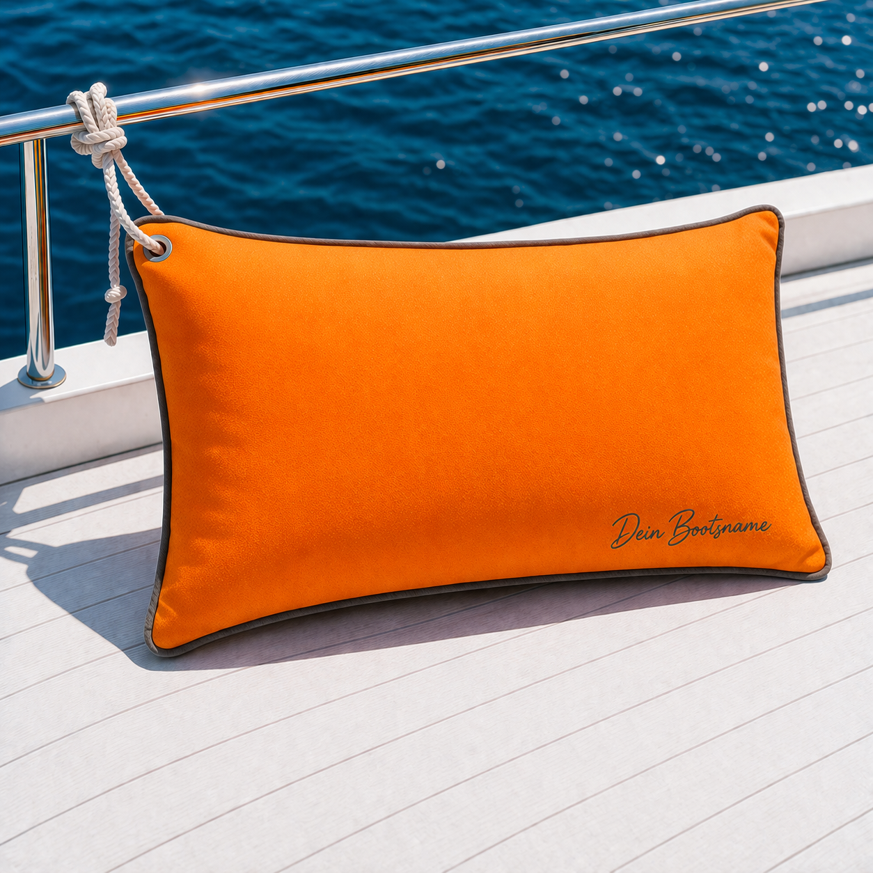 Orange boat cushions