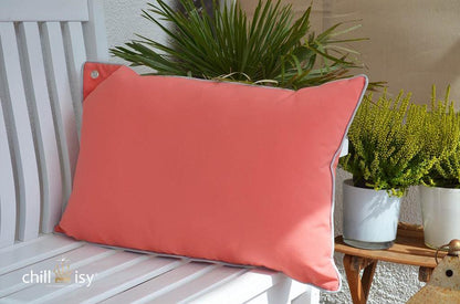 Bootskissen Yachtkissen, Farbe: Pink Grapefruit, Koralle. Indoor, Outdoor, Yacht. Hersteller: chillisy Deutschland.