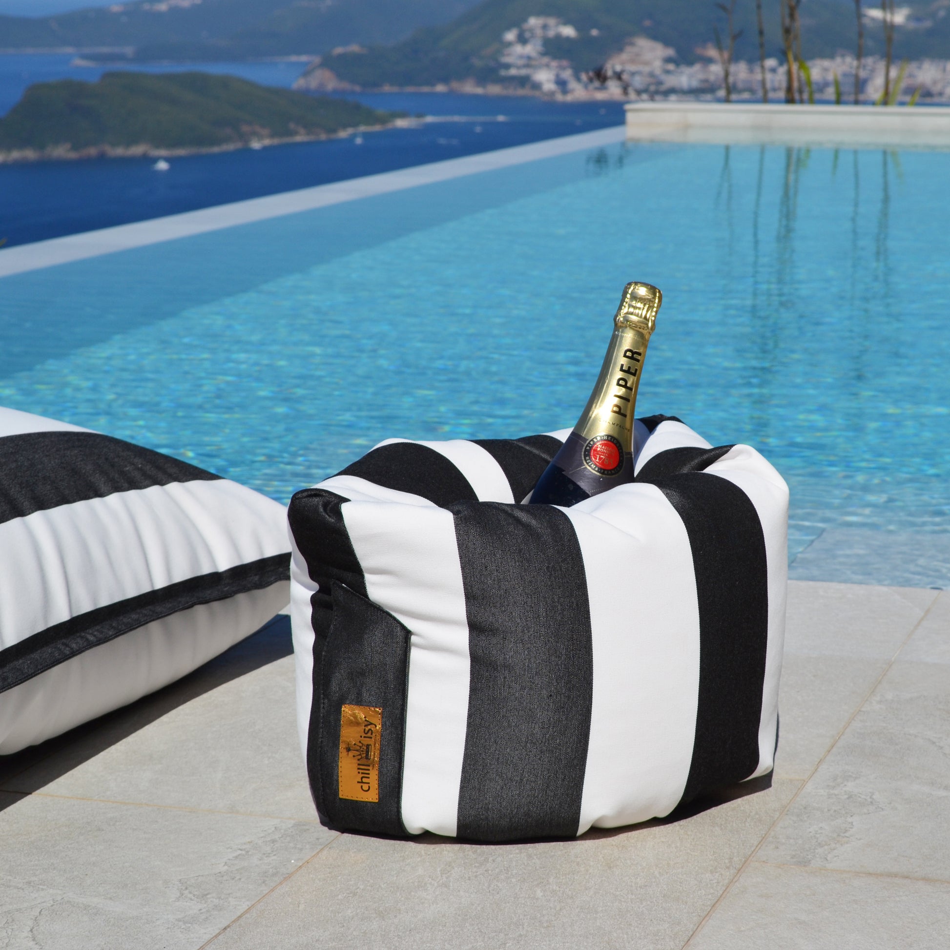 Flaschenkühler schwimmender Champagne Belt "Sveti Stefan" für Flaschen bis zu 1,5 Liter Magnum, Marke: chillisy