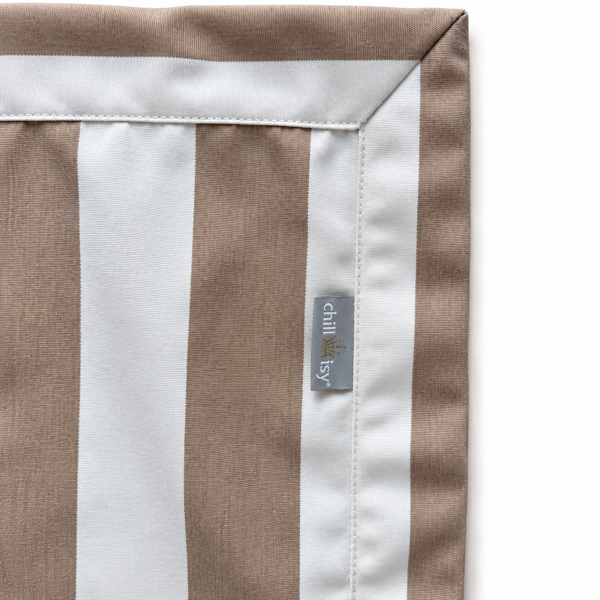 Beige weiß gestreifte chillisy Ersatz- bzw. Wechselbezug für Wasserhängematte von chillisy.