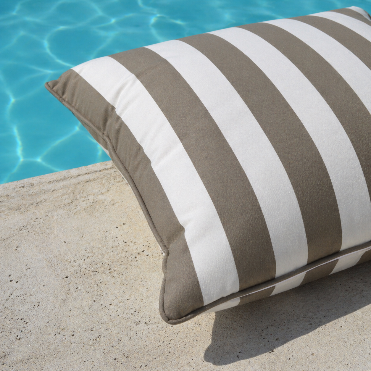 Chillisy Yacht Cushion, brown and white striped | Made in Germany