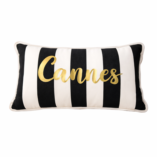 Kissen Cannes Schwarz/Weiß 50x30
