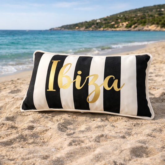 Gartenkissen Ibiza Schwarz/Weiß 50x30