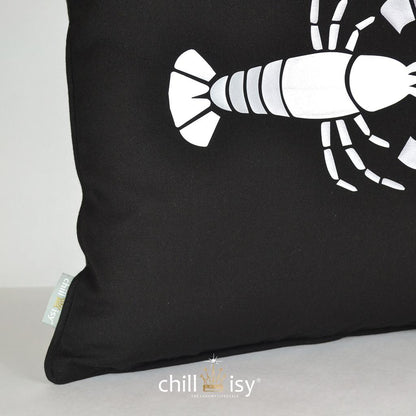Gartenkissen 'Big Lobster' Schwarz Silber 50x30