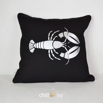 Gartenkissen 'Big Lobster' Schwarz Silber 50x30
