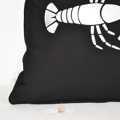 Gartenkissen 'Big Lobster' Schwarz Silber 50x30