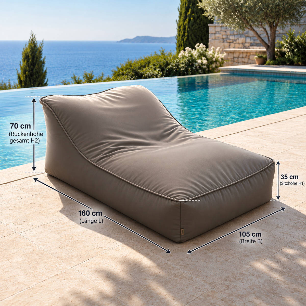 Outdoor Chaise Lounge XL | Hergestellt in Deutschland | chillisy®