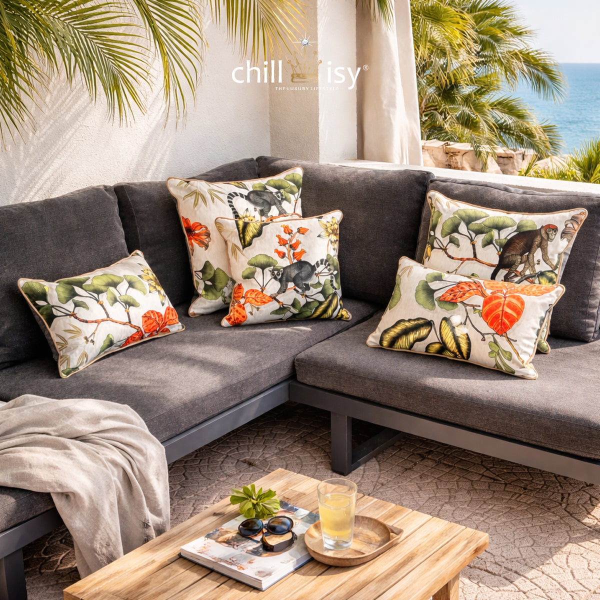 Designer Outdoor Kissen Jungle