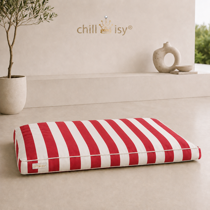 Hundekissen Sunbrella Rot Weiß Vision COSTA von chillisy gefertigt