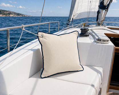 Bootskissen Canvas Marineblau mit Öse hergestellt in Deutschland - wetterfest
