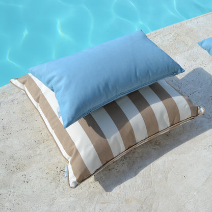 Kissen Yacht Outdoor, beige weiß gestreift, beiger Keder