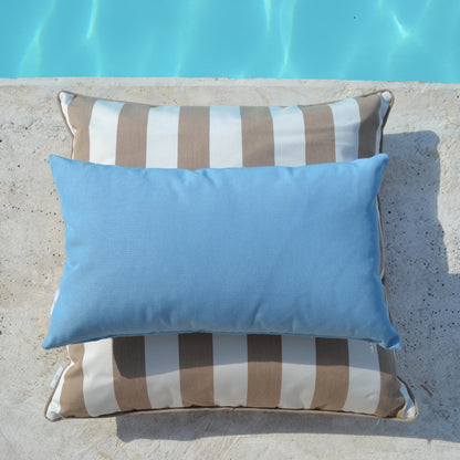 Kissen Yacht Outdoor, beige weiß gestreift, beiger Keder