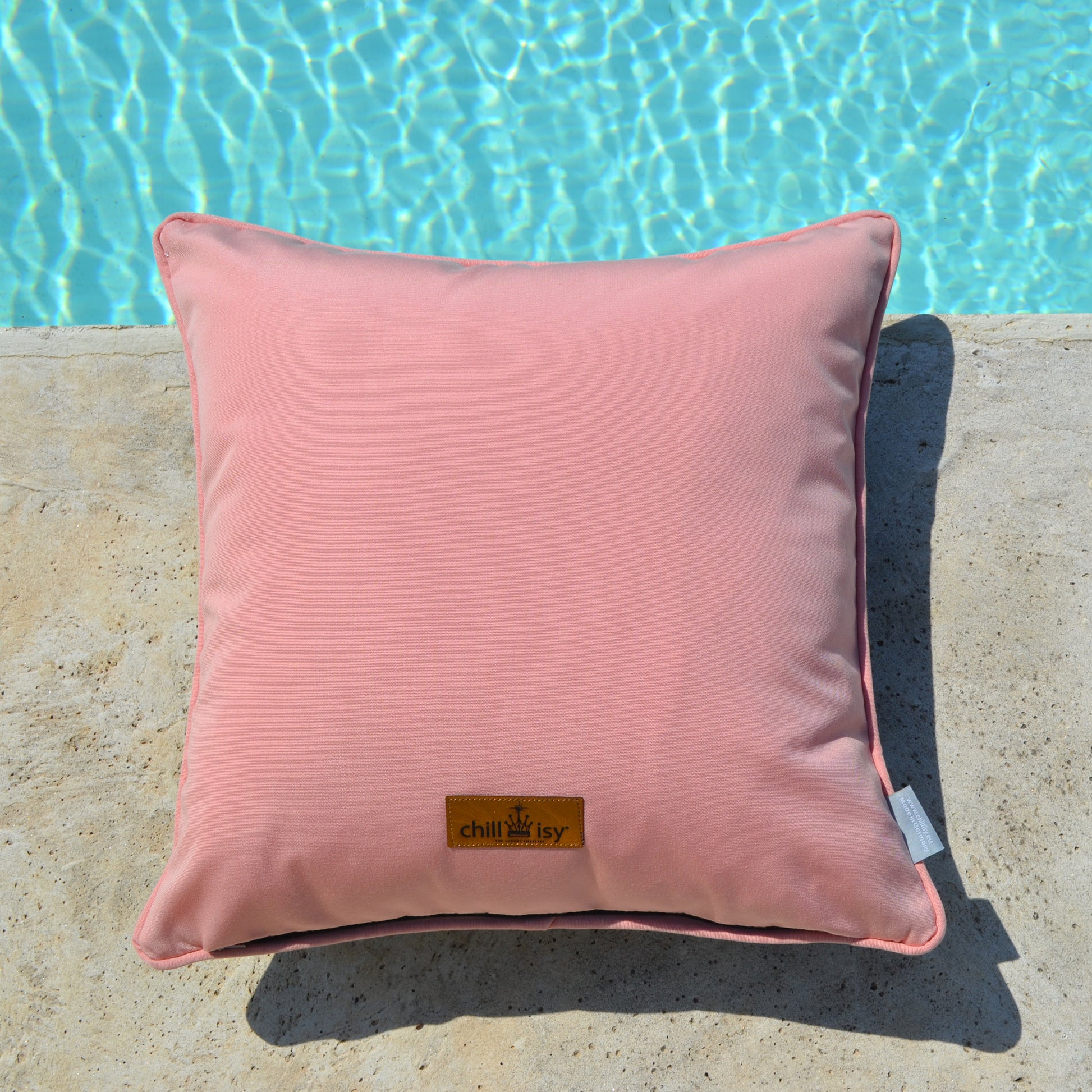 Cushion Sunbrella Ikebana Safari, color: beige, blue, pink. Usage: Indoor, Outdoor, Yacht. Made in Germany. Shipping worldwide. Brand: chillisy.