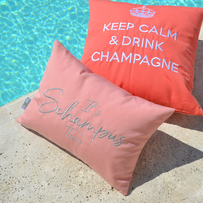 Kissen Champagner Schampus Time, Farbe: rosa, silber. Marke: chillisy. Online kaufen.