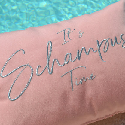 Kissen Champagner Schampus Time, Farbe: rosa, silber. Marke: chillisy. Online kaufen.