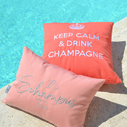 Kissen Champagner Schampus Time, Farbe: rosa, silber. Marke: chillisy. Online kaufen.