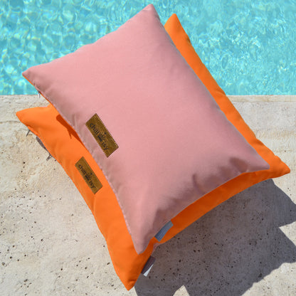 Kissen Sunbrella Double Orange Rosa - 2er Set. Weltweiter Versand. Sunbrella Double Cushion Orange Pink - Set of 2. Worldwide shipping.