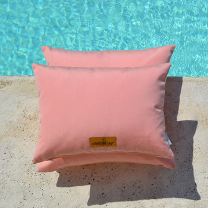 Kissen Sunbrella Double Orange Rosa - 2er Set. Weltweiter Versand. Sunbrella Double Cushion Orange Pink - Set of 2. Worldwide shipping.