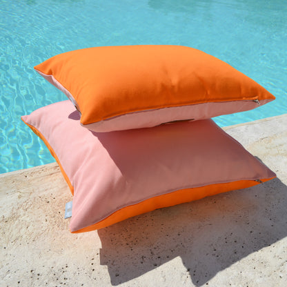 Kissen Sunbrella Double Orange Rosa - 2er Set. Weltweiter Versand. Sunbrella Double Cushion Orange Pink - Set of 2. Worldwide shipping.