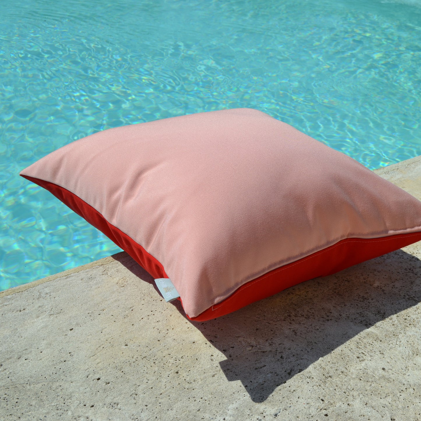 Kissen Sunbrella Double Rot Rosa - 2er Set. Weltweiter Versand. Sunbrella Double Cushion Red Pink - Set of 2. Worldwide shipping.