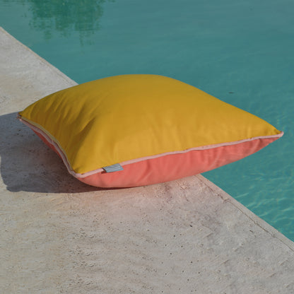 Happy Cushions Kissen Kollektion. In den Farben Gelb, Rosa, Pink Grapefruit... Gartenkissen hergestellt in Deutschland von chillisy.