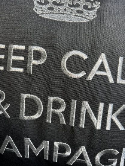 Kissen KEEP CALM & DRINK CHAMPAGNE Anthrazit Silber